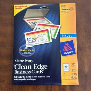 Avery Matte Ivory Business Cards